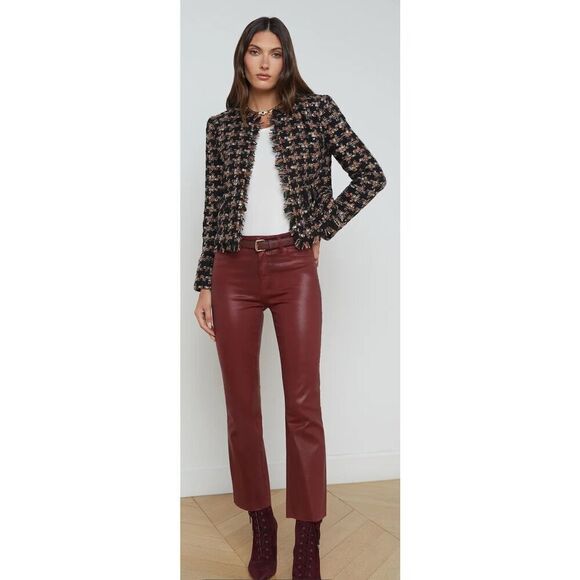 L’Agence Angelina Tweed Jacket in Black Multi Tweed NWT Size 0 - Picture 4 of 11